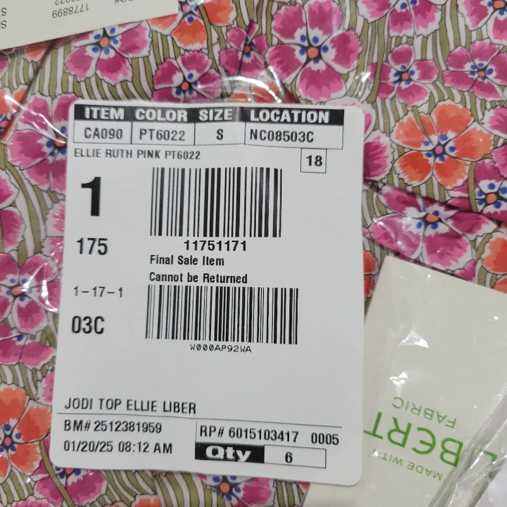 J Crew Tie-shoulder top in Liberty® Ellie fabric CA090 NWT - Picture 7 of 7